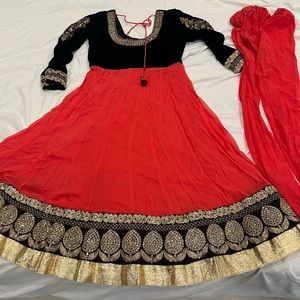 Worn once. Velvet top.